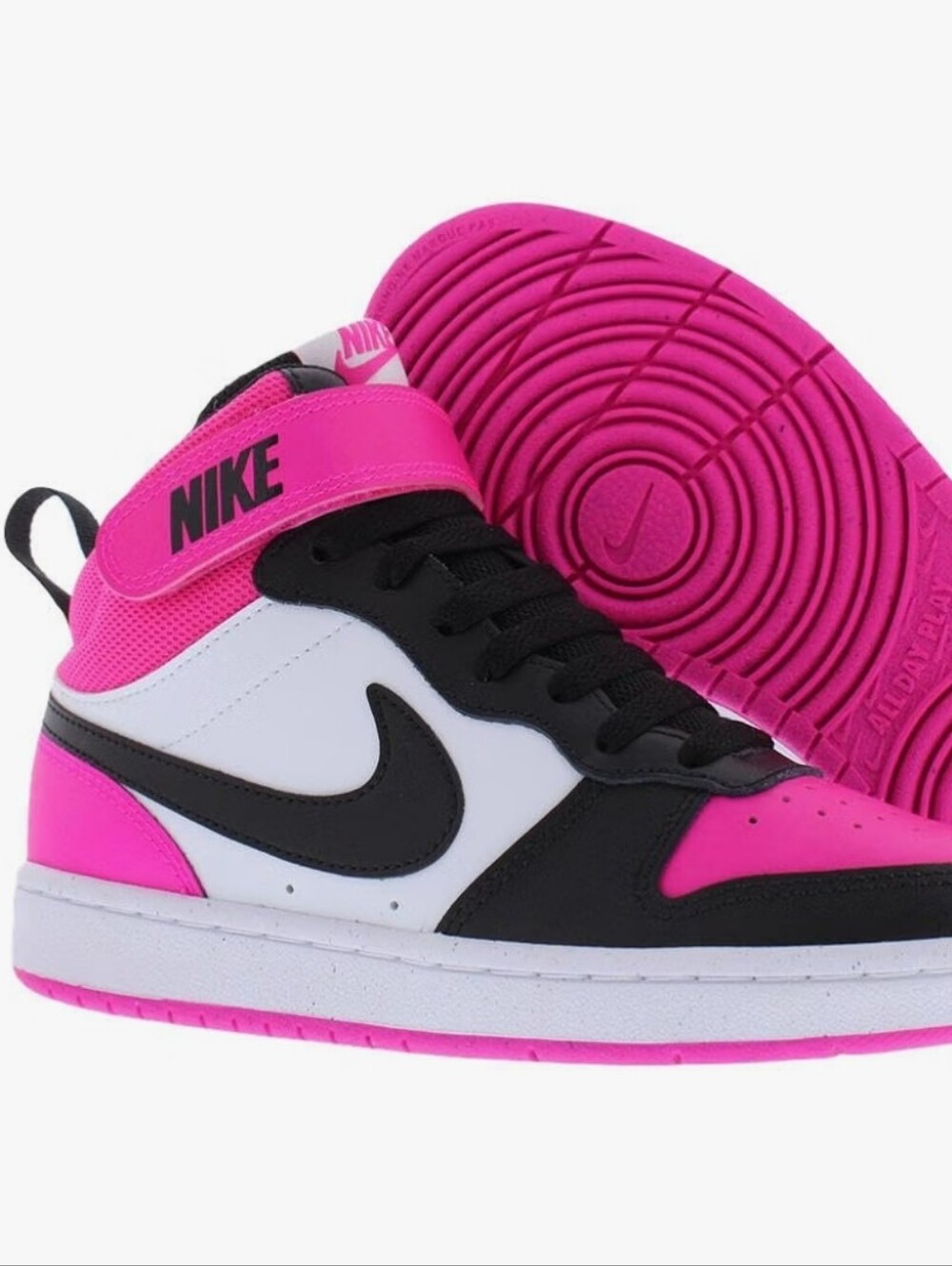 Nike Kids' Pink Black White Mid-Top Sneakers